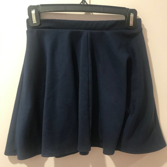 Navy Blue Circle Skirt - Picture 2 of 3